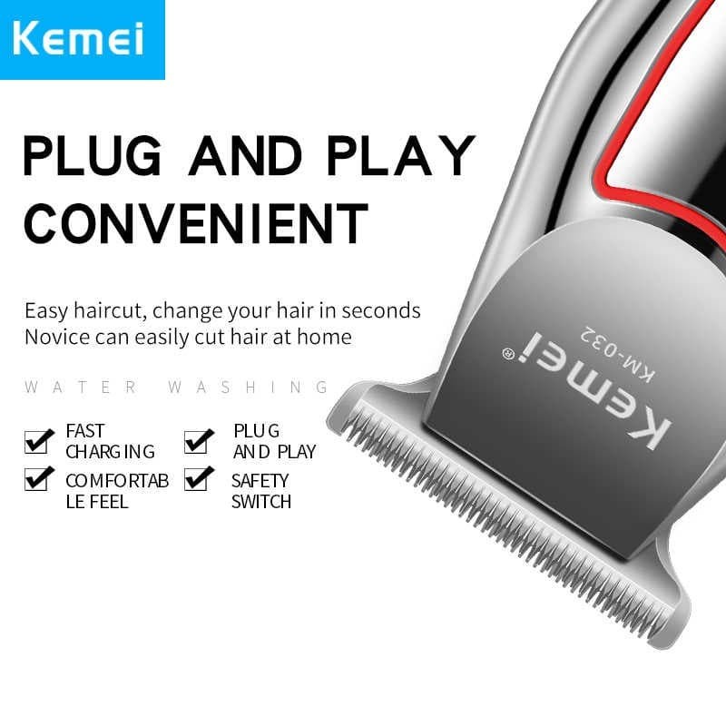 Trimmer Kemei KM-032 Alat Cukuran Kumis dan Jenggot Cas