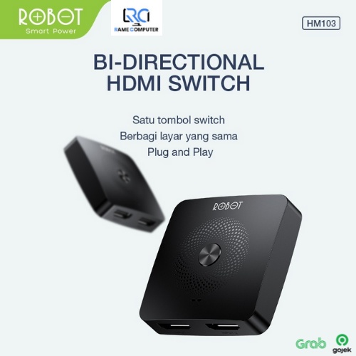 Robot HM103 HDMI Switch 2 port dan HDMI Splitter 2in1 4K 2port