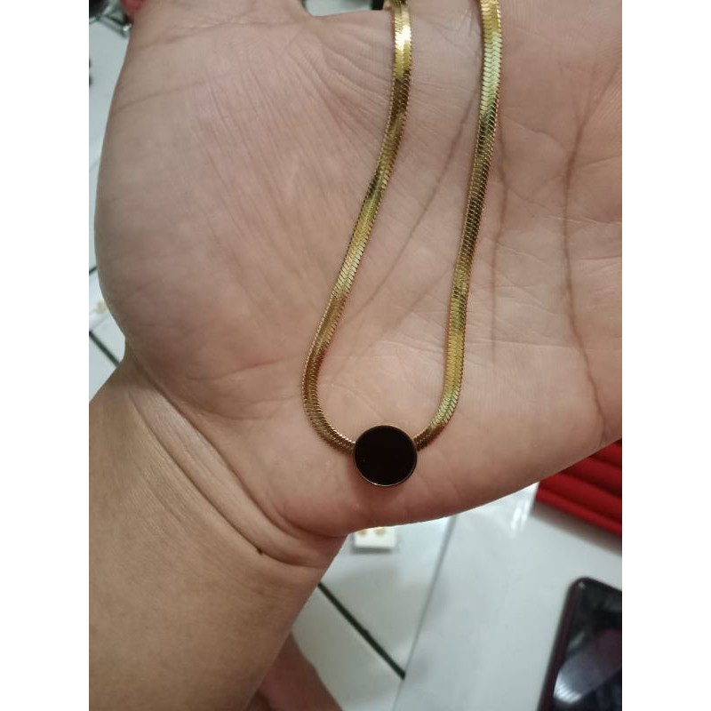 kalung titanium pria wanita 45cm rl78.