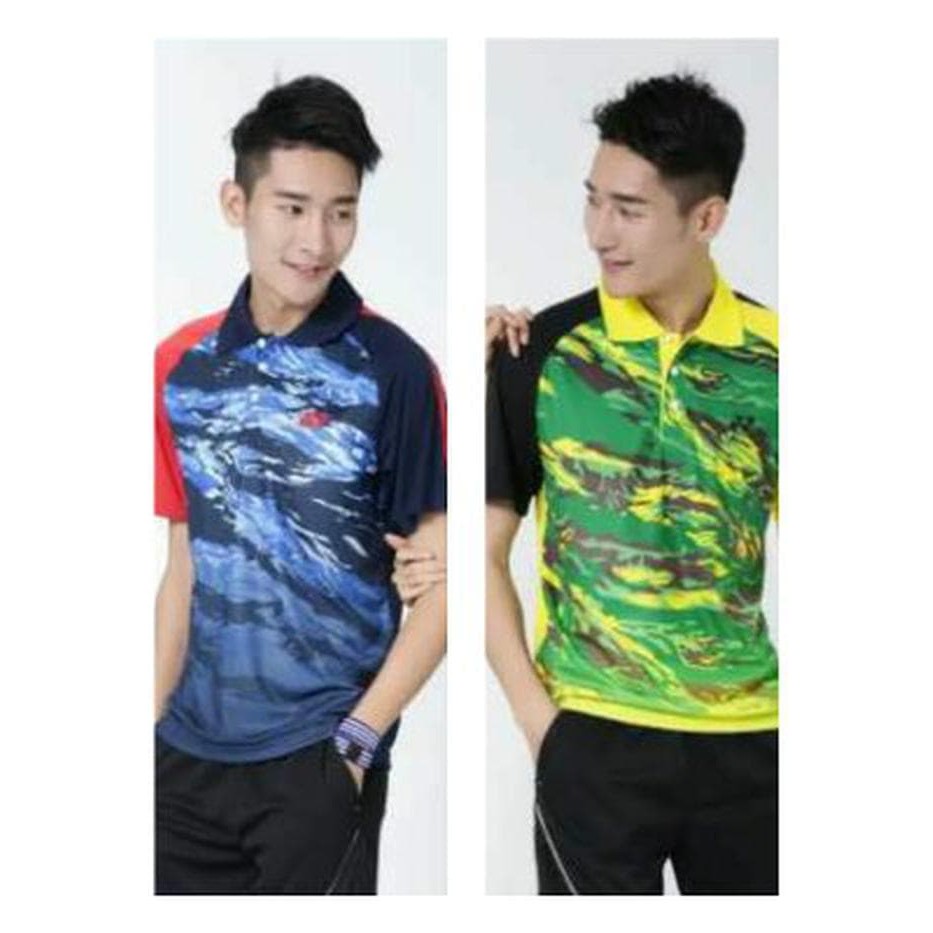 baju badminton import plus celana badminton import yonex kerah
