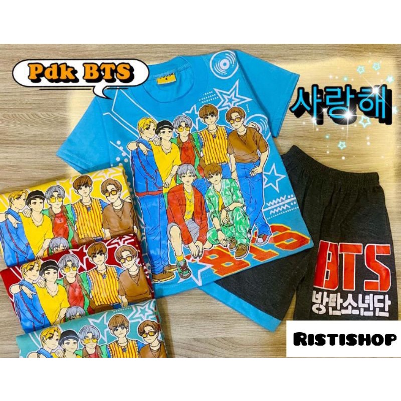 SETELAN BAJU ANAK LAKI LAKI BTS21/BAJU ANAK KARAKTER USIA 1-10THN