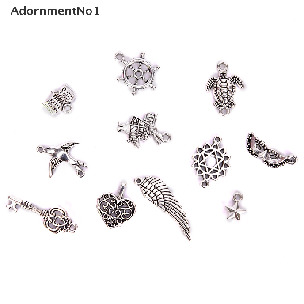 (AdornmentNo1) 100pcs / Lot Liontin Silver Tibet Campur Untuk Membuat Perhiasan DIY