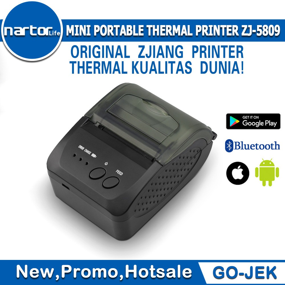 Zjiang 5809 POS Receipt Printer thermal ZJ5809 Printer Bluetooth Mini ZJ-5809 PORTABLE PRINTER 48mm
