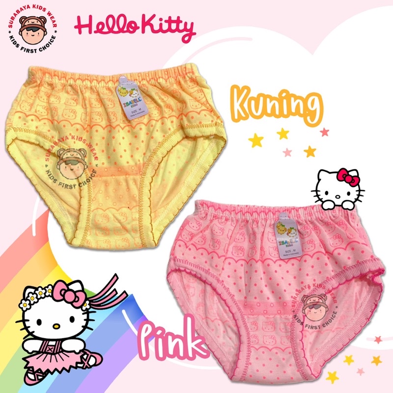 Celana Dalam Anak Perempuan Segitiga Motif Hello Kitty Polkadot Warna