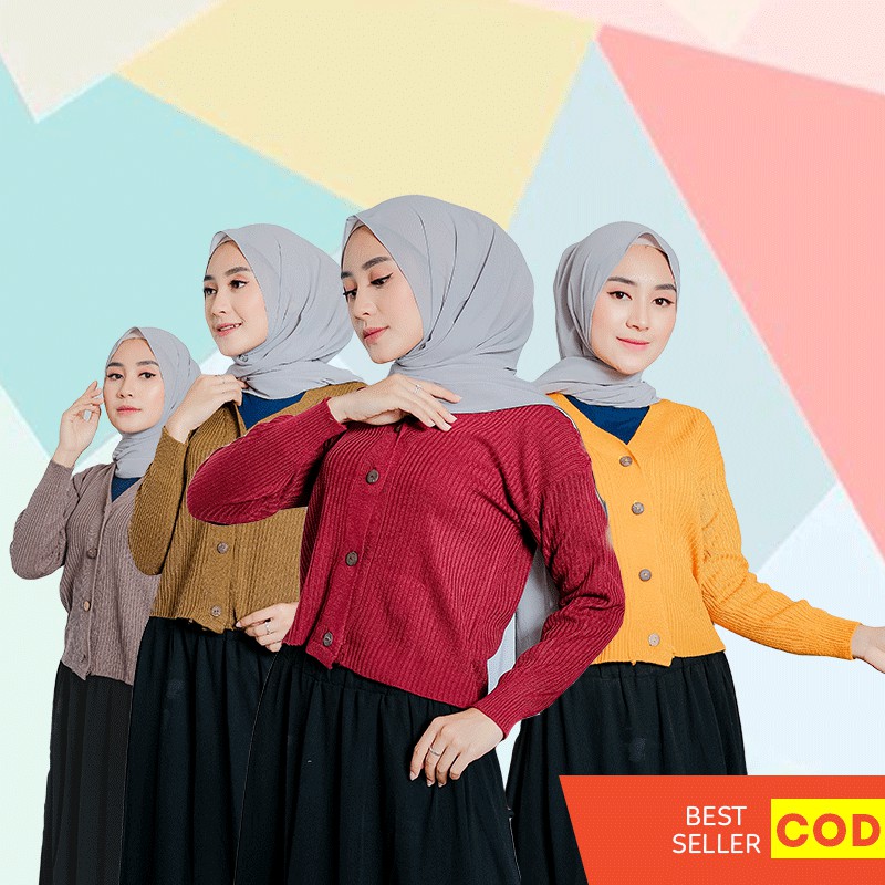 Cardigan Rajut Crop Wanita Sweater Premium Murah dan Tebal