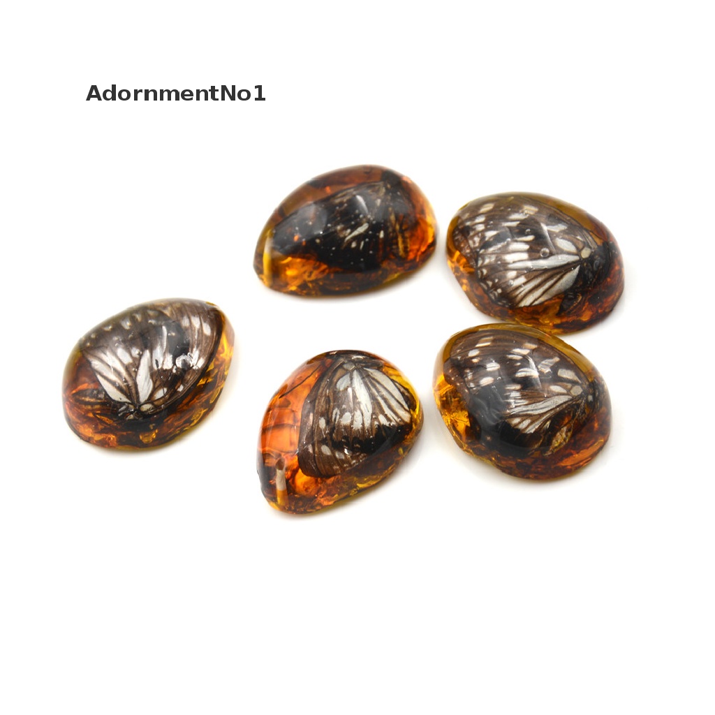 (AdornmentNo1) Kalung Rantai Dengan Liontin Kupu-Kupu Bahan Resin Amber Untuk Wanita