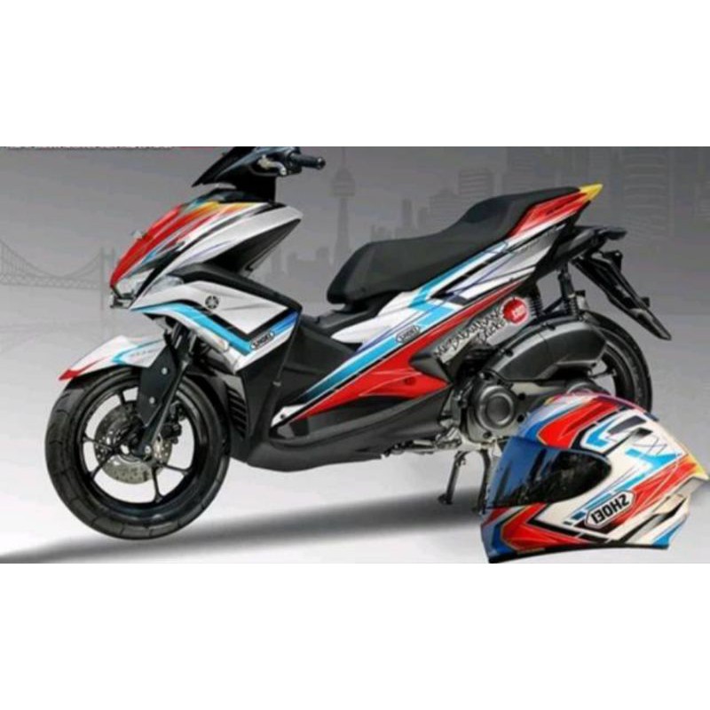 Decal Aerox bahan Chrome chrom pelangi hologram