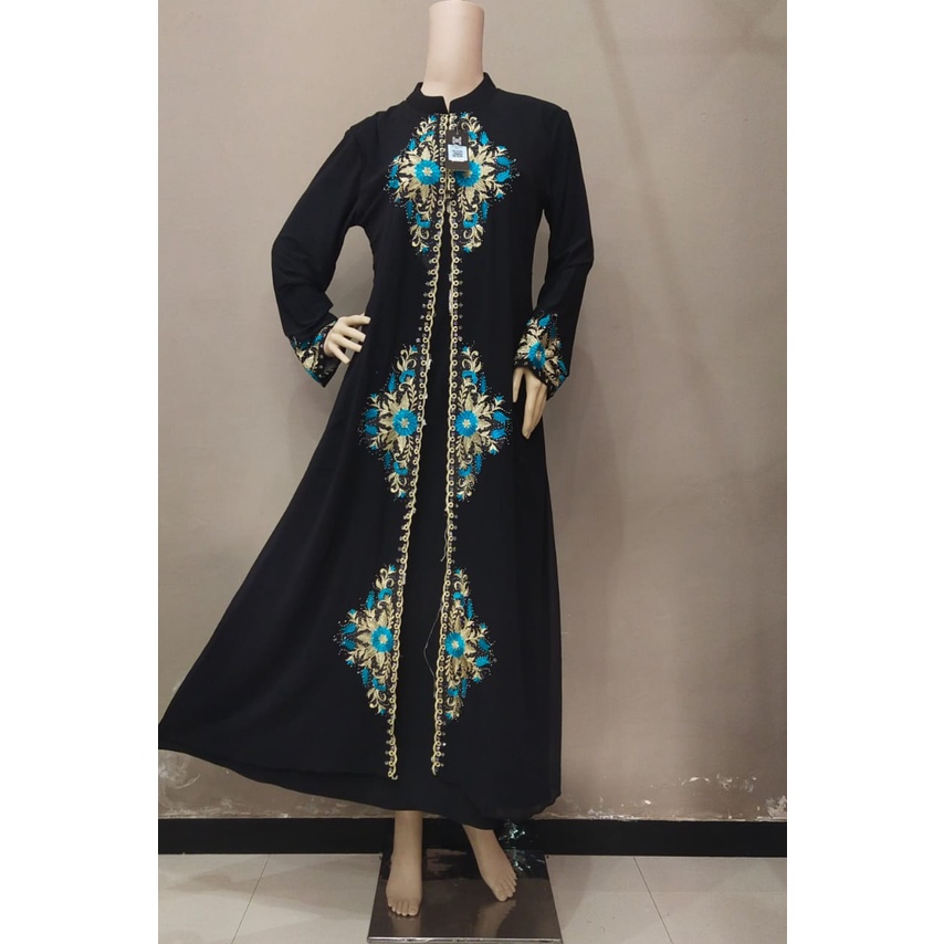 Gamis Abaya hitam Bordir Comera 12