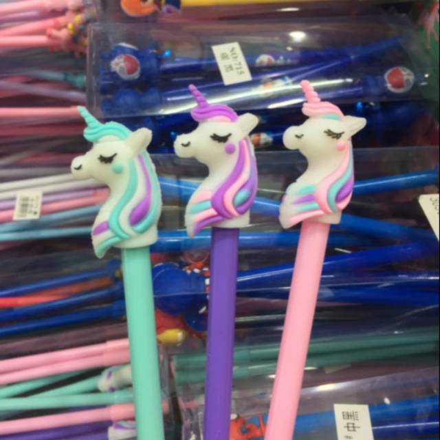 

Pulpen gel karakter unicorn lucu (12 pcs)