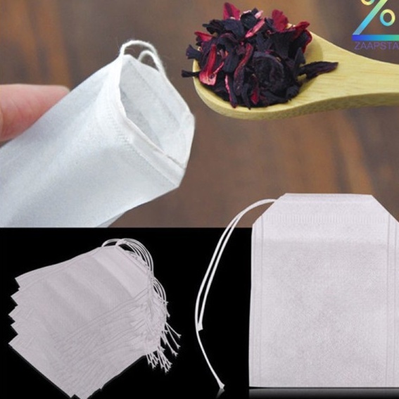 Kantong Teh Celup Kosong 100 PCS Teabag Pouch Teabag Saring Teh 5.5 X 7CM White Bisa Untuk Kopi / Obat T110 GS8