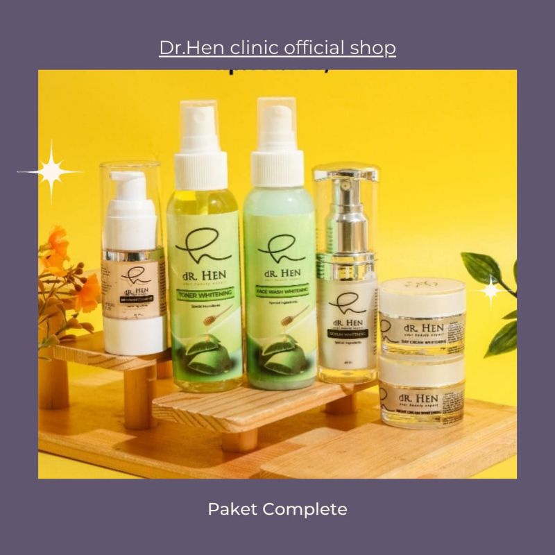 FREE ONGKIR DR.HEN CLINIC SKINCARE PAKET PERAWATAN WAJAH COMPLETE ACNE / WHITENING [ dr.hen jogja ]