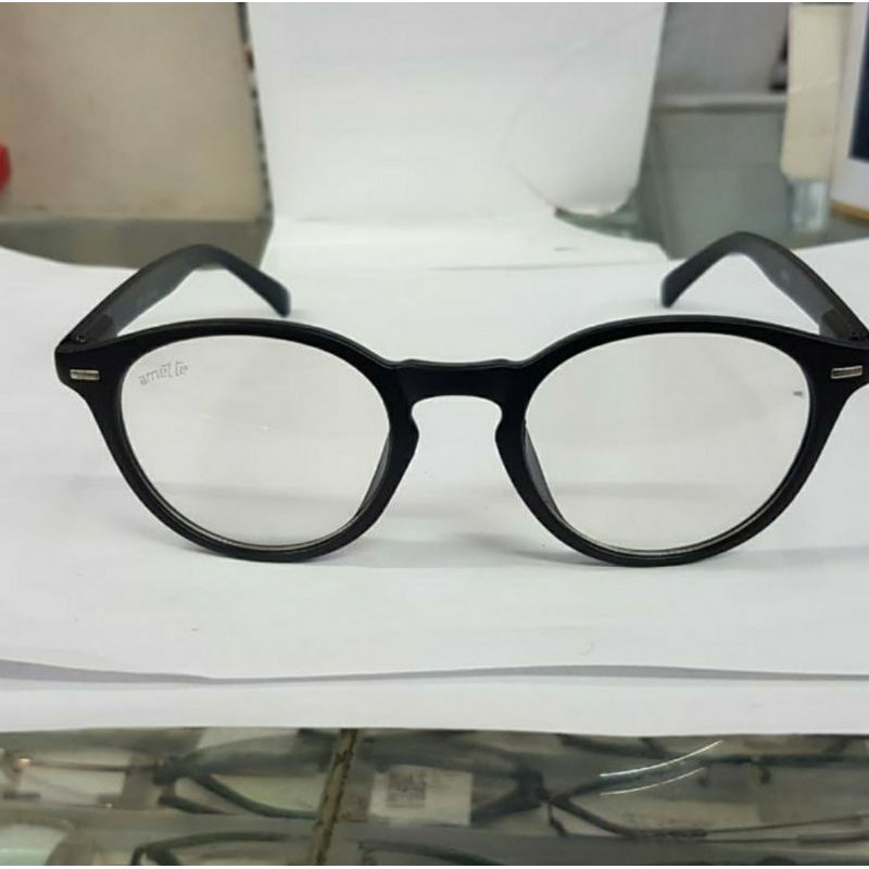 Kacamata bulat Amette hitam doff