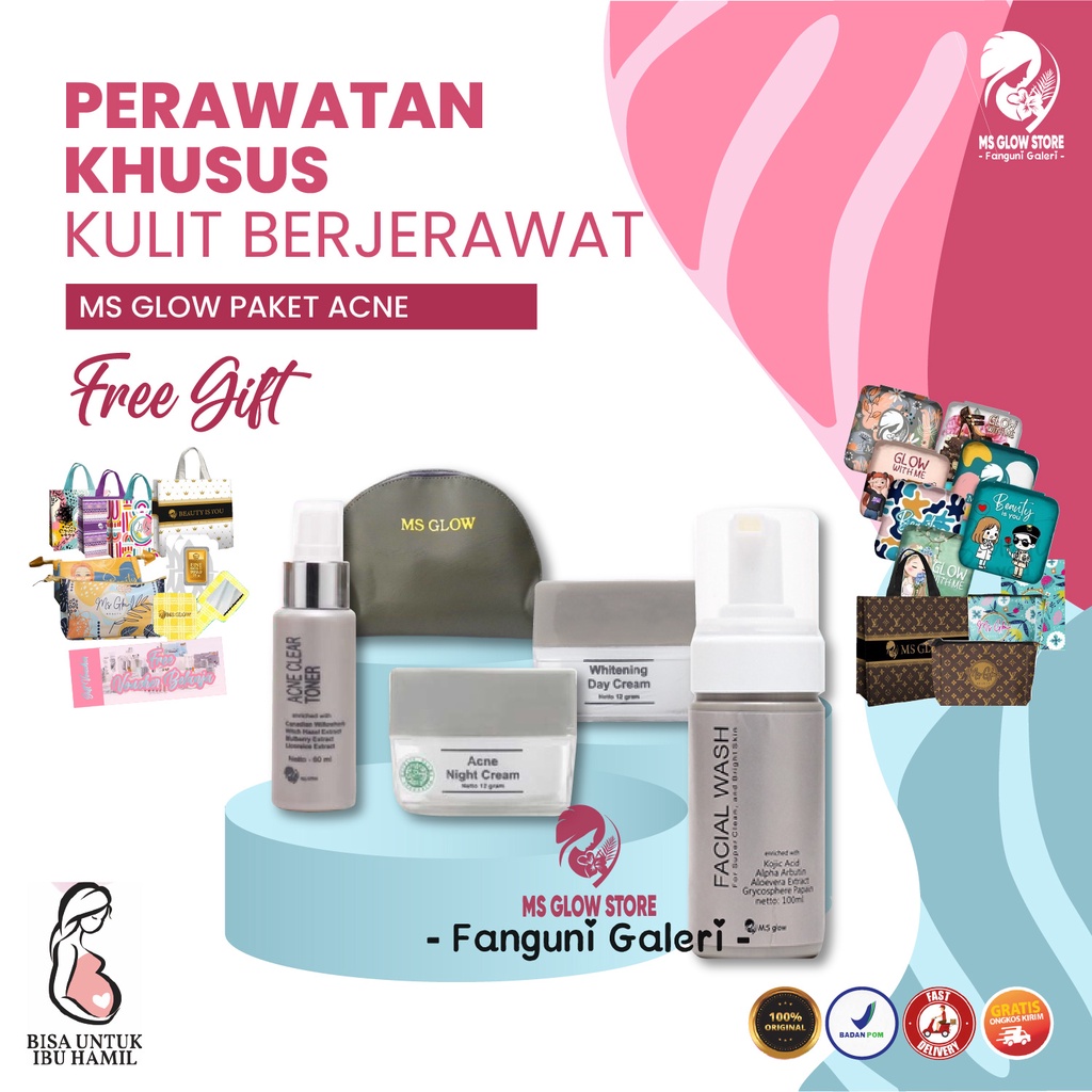 Ms Glow Paket Jerawat Acne Original Lengkap
