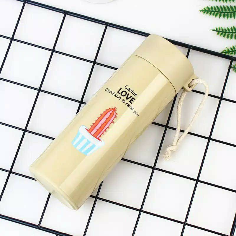 (BISA COD) Botol Minum Kaca unik Motif Cactus/Kaktus Model Botol Minum