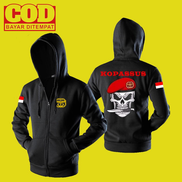 JAKET HOODIE ZIPPER KOPASSUS / JAKET KOPASSUS