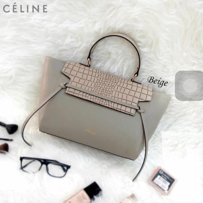 KUALITAS BAGUS TAS WANITA | TAS BRANDED | TAS CEWEK | CELINE BELT CROCO - COKELAT TUA KEKINIAN