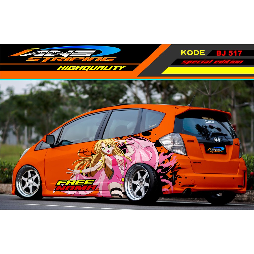 DECAL STICKER MOBIL JAZZ BRIO AGYA SIGRA YARIS / STICKER MOBIL ANIME / VARIASI STIKER MOBIL SAMPING