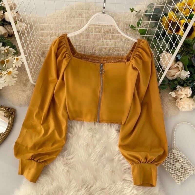 ComfortBoutique BLOUSE CROP ZIPPER