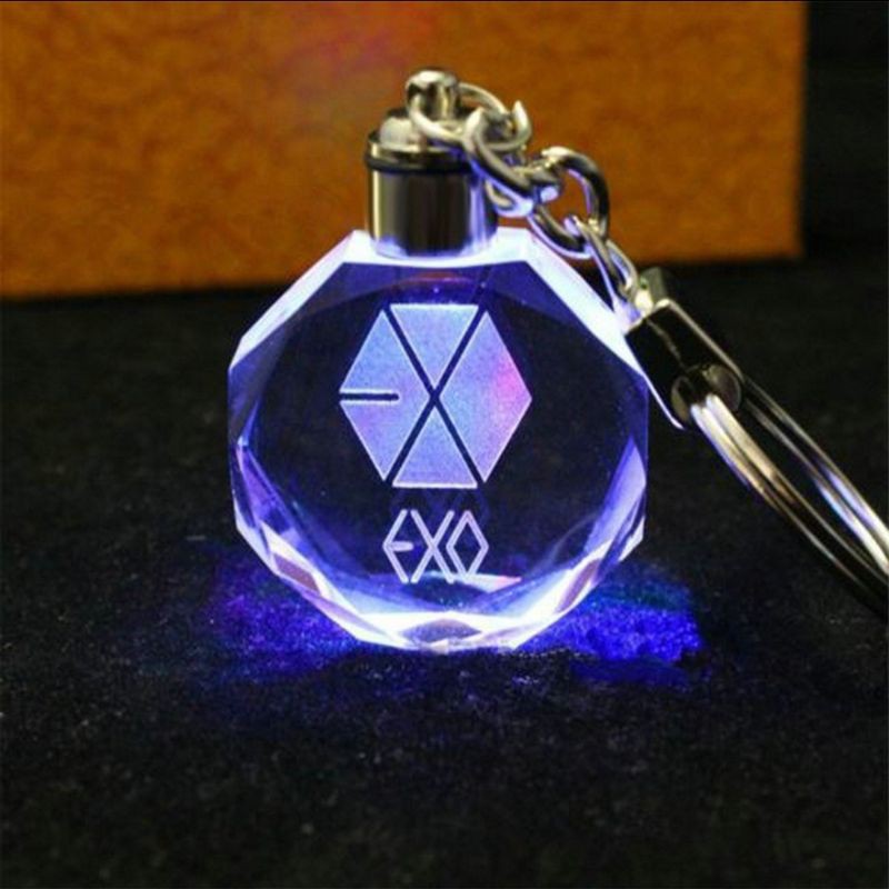 EXO LED Keychain Crystal