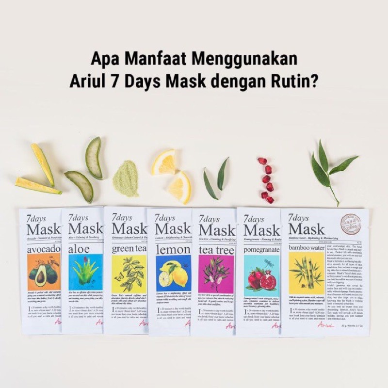 7 Days Mask Ariul Sheet Mask Termurah Ori Sociolla