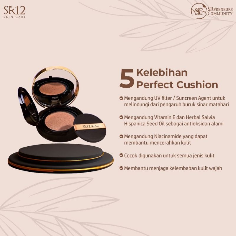 CUSHION SR12 / PERFECT CUHION SR12 / GLOWING / MERATAKAN WARNA KULIT