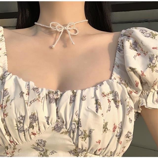 Fashion Elegant Bowknot Necklaces Retro Pearl Choker Korean Necklace Women Jewelry Accessories Gift