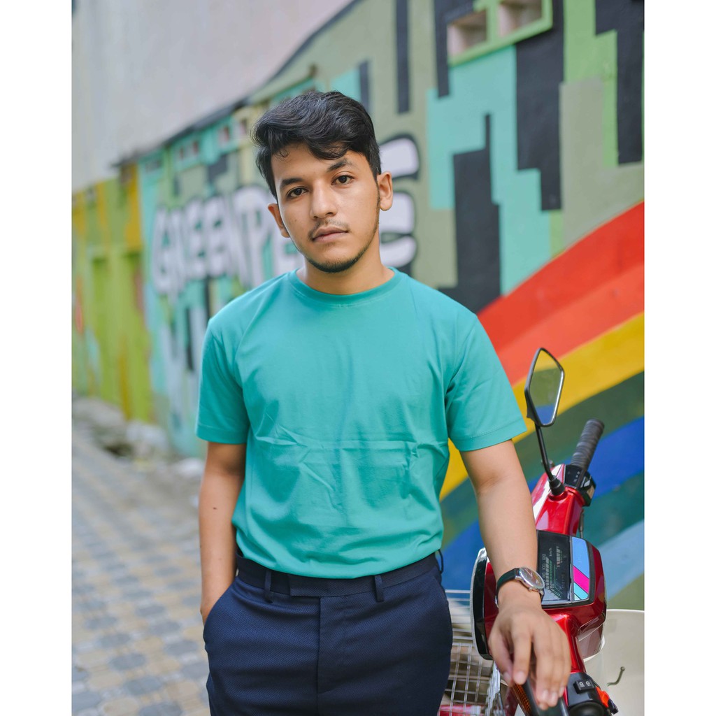 BAJU KAOS POLOS PENDEK TOSKA SOLID,DISTRO BAHAN COMBED 30s BISA COD CEWEK DAN COWOK BISA PAKAI