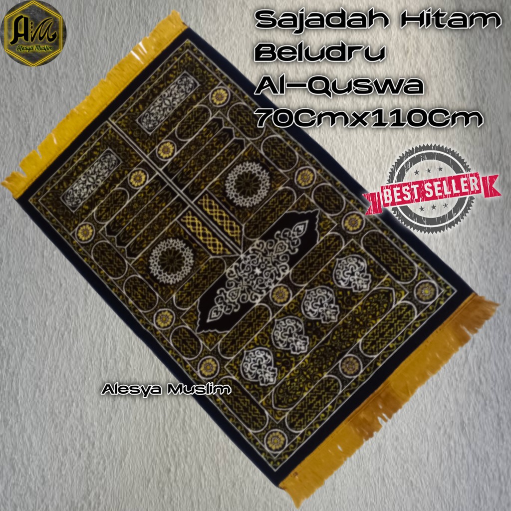 Sajadah Kiswah Mekah Hitam Beludru/Harga Grosir/Best Seller