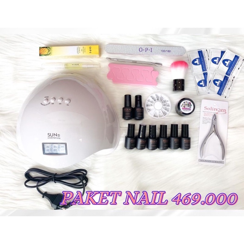 [ BISA COD ] PAKET NAIL GEL PAKET KUTEK ROSALIND HEMAT UV SUN 5 48watt 469.000