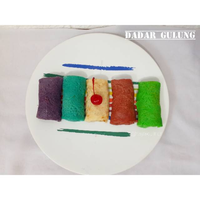 

4 Buah Kue Dadar Gulung Pelangi Raya Kuliner | Dadar Gulung Unti & Fla Homemade