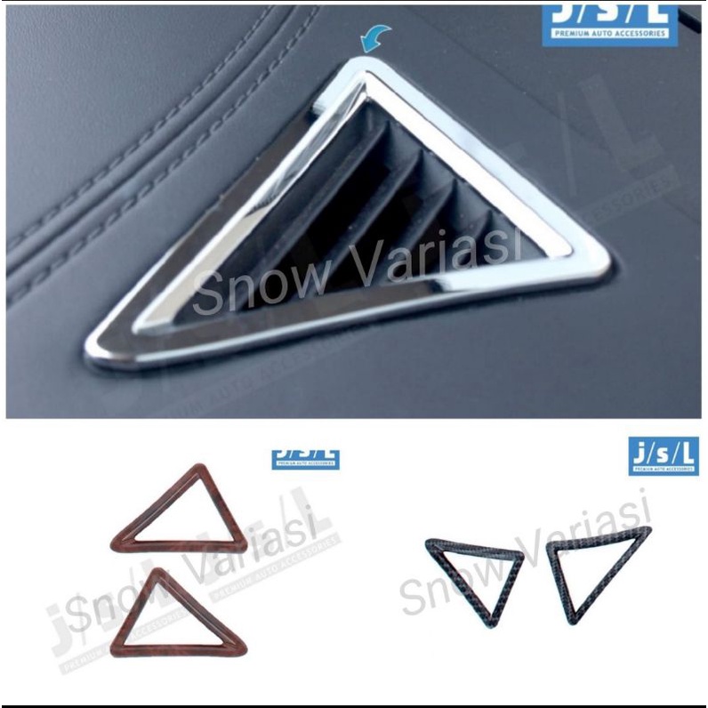 Cover AC segitiga Air Cond Triangle All New Alphard Chrome Carbon Wood JSL