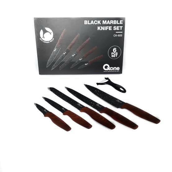 Oxone Pisau Set BLACK MARBLE KNIFE SET OX 605