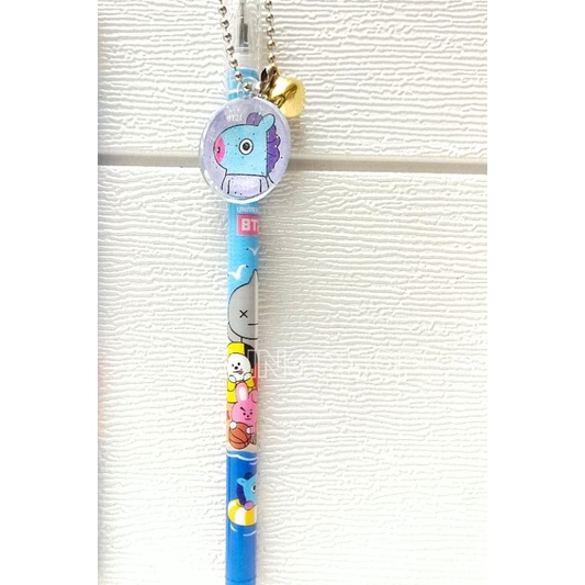 Dalingshop / PULPEN GEL BT21 + GANTUNGAN UNIK LUCU BT21 / PEN BT21 / PEN SQUID GAME + GANTUNGAN BONEKA GOYANG  / PULPEN SQUID GAME-Unggu+Bel