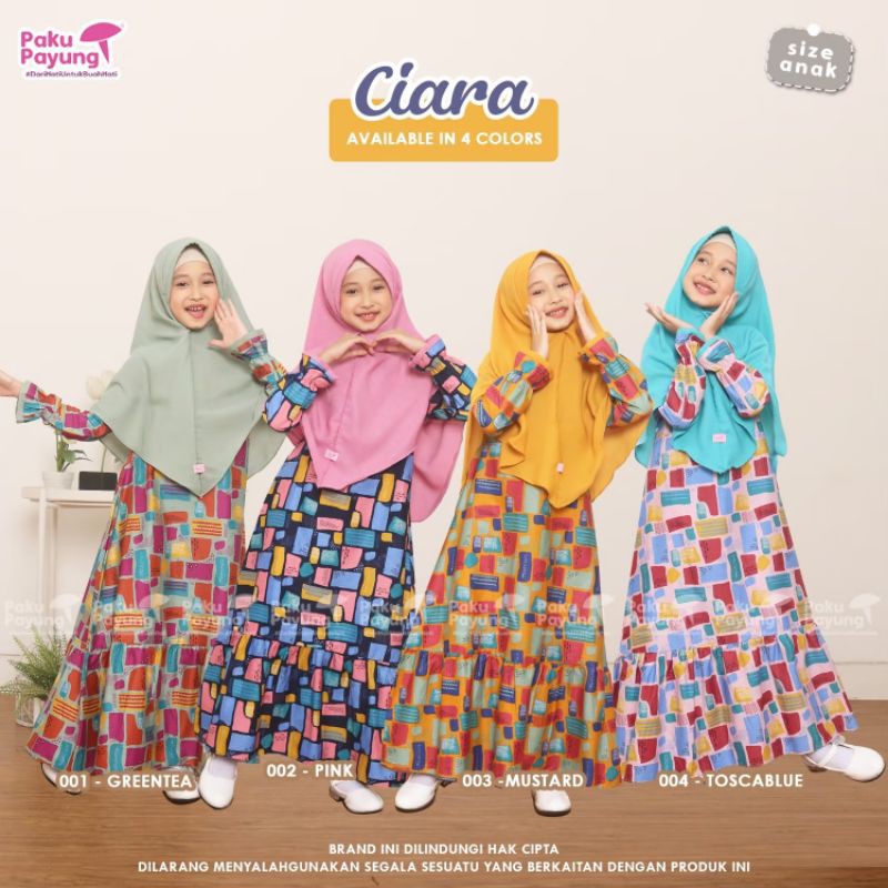 Paku Payung - Gamis anak usia 1-8 tahun, Gamis anak motif, Gamis anak mint