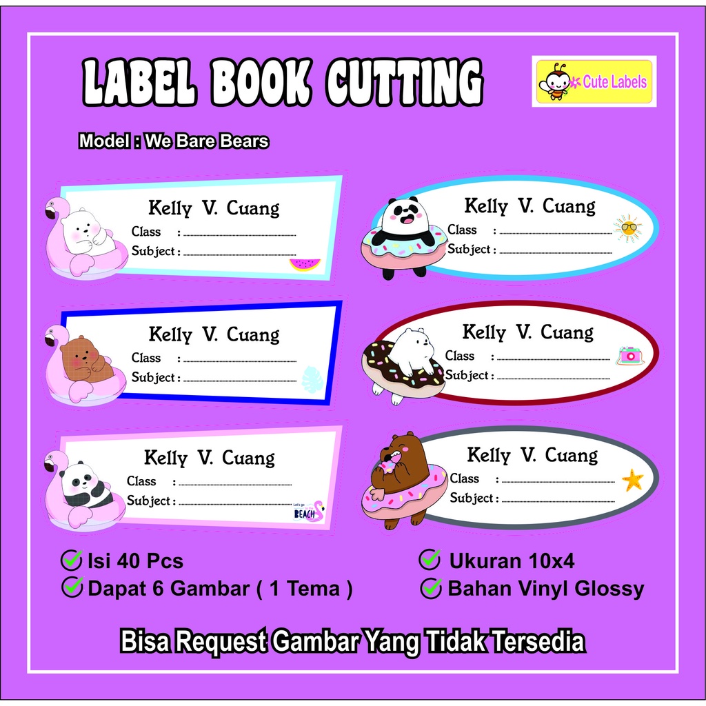 

Label Book Cutting WE BARE BEARS