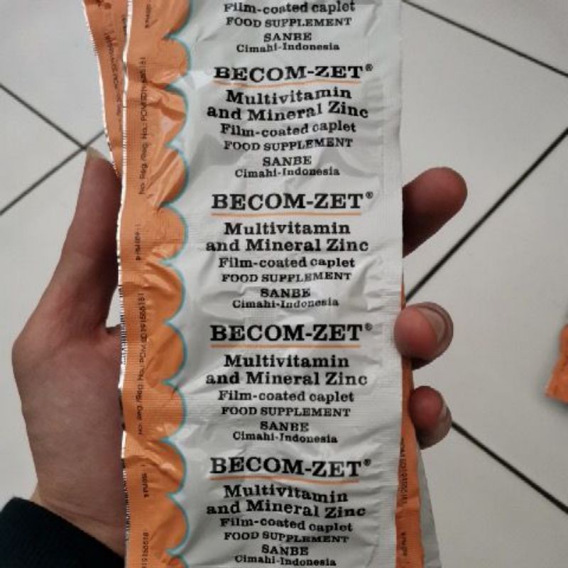 BECOM ZET MULTIVITAMIN ZINC ISI 10 TABLET BECOM ZET STRIP BECOM ZET BOX