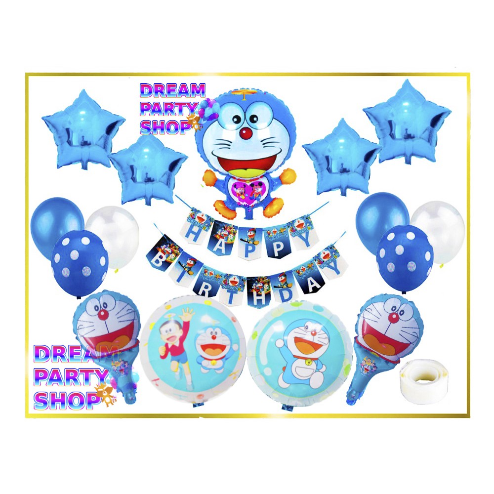 SET ULTAH DORAEMON/ DEKORASI ULTAH DORAEMON/ BALON DORAEMON SET