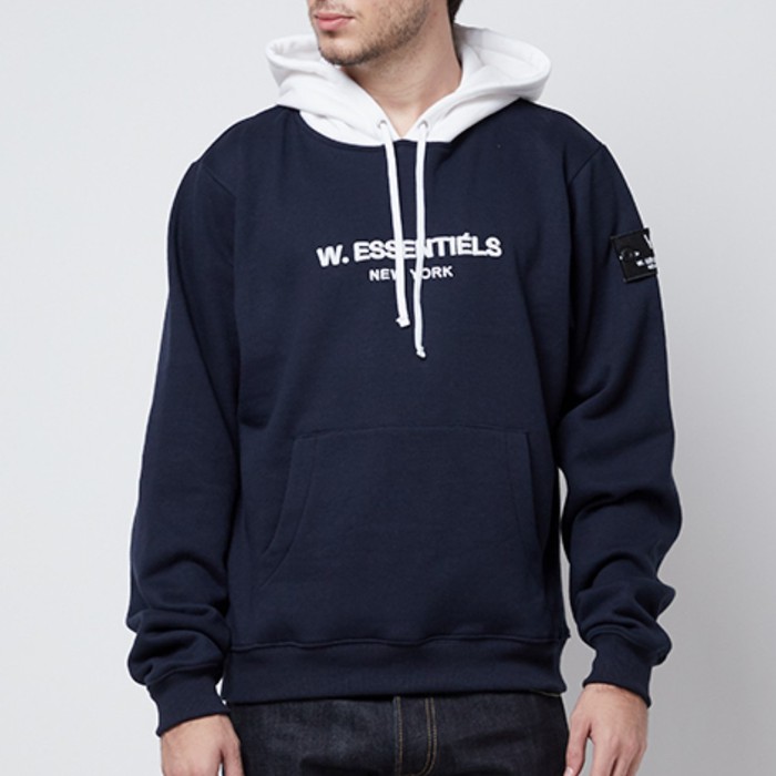 W.ESSENTIELS | HOODIE | RENAUD | NAVY WHITE - -