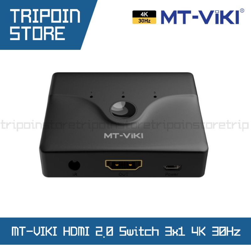 MT-VIKI HDMI Switch 3 Port 4K HDMI 2.0 Switcher 3 in 1 + Remote