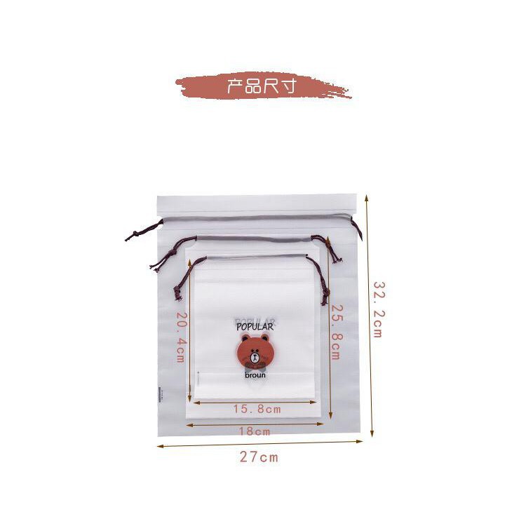 Korean Creative Portable Travel Cosmetics Bundle Pocket Cartoon Cactus Drawstring Dustproof Storage