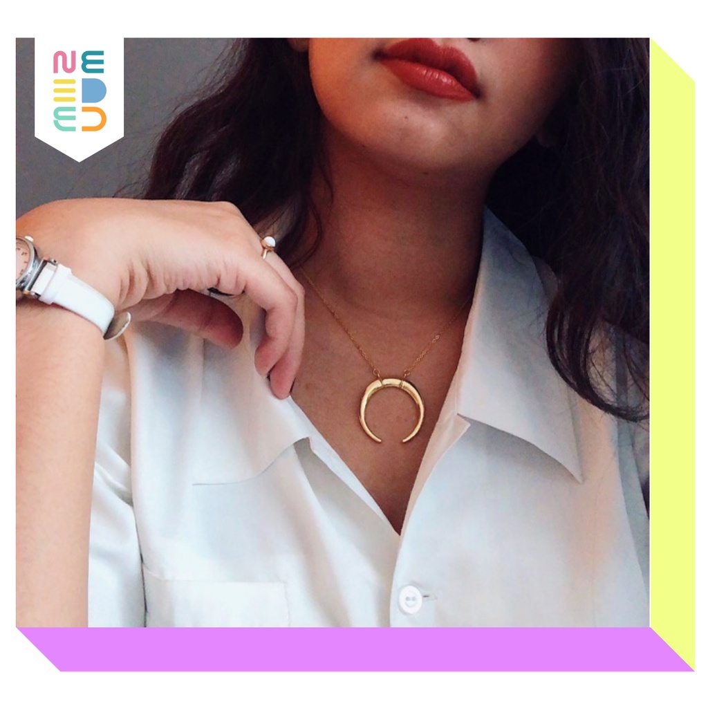 NEEDED.ID JKT | Dimitri Necklace / Kalung Bulan Sabit Korea Liontin Aesthetic