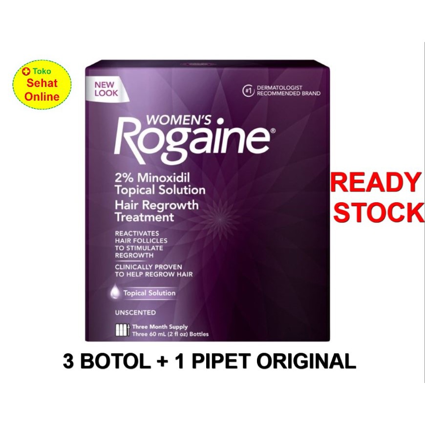 Women's Rogaine 2% Minoxidil PER BOX ISI 3 BOTOL