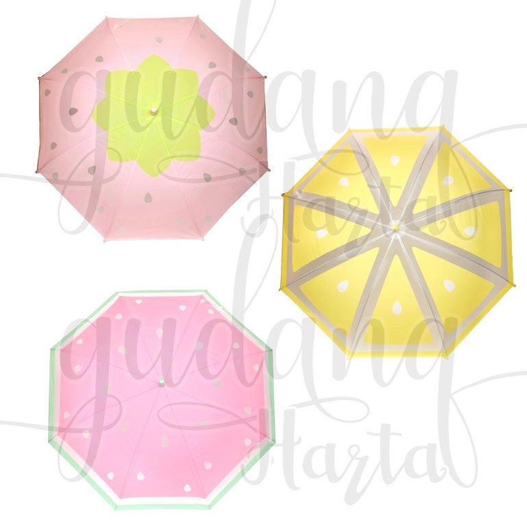 Payung Motif Buah Umbrella Lemon Strawberry Watermelon GH 511002