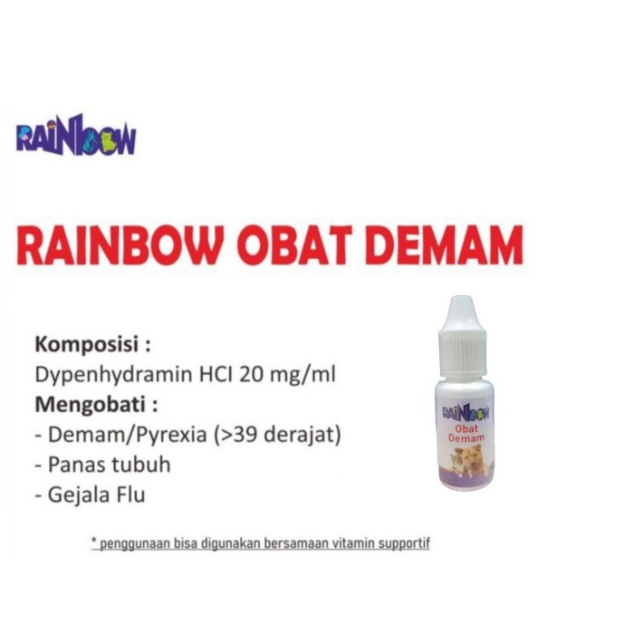 8ml Rainbow Obat Demam Cat - Obat Penurun Panas Kucing