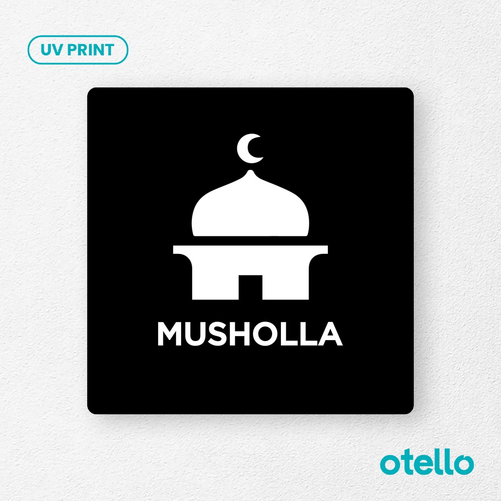 Otello Musholla Sign Board Akrilik Mushola Signage Label Acrylic Nama Ruangan Penanda Room Name