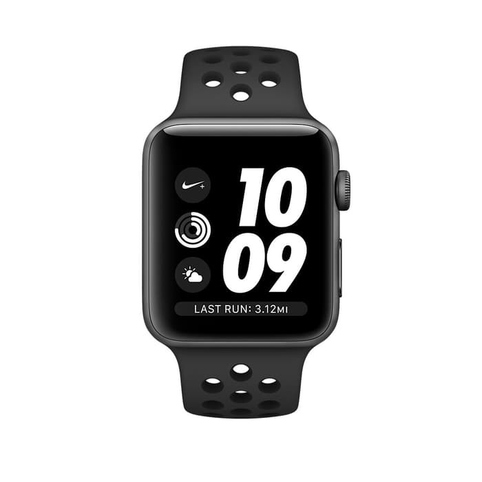 Apple Watch Series 3 Gps Nike+ 38Mm Grey Black Anthracite Sport Band Paling Murah