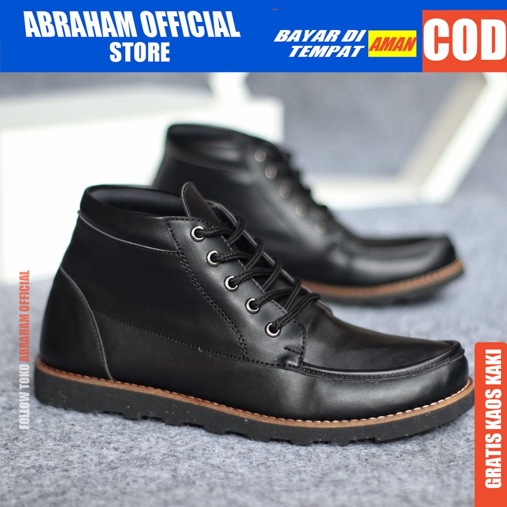 ABRHM x HARLY Sepatu Boots Casual Pria Kulit Sintetis Kasual Boot Kerja Cowok Original