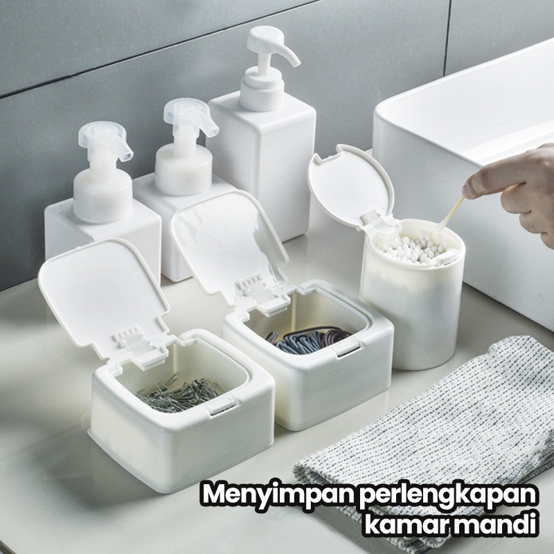 KOTAK PENYIMPANAN AKSESORIS MINI PORTABLE TEMPAT KOSMETIK COTTON BUDS TUSUK GIGI KOTAK PENYIMPANAN KAPAS