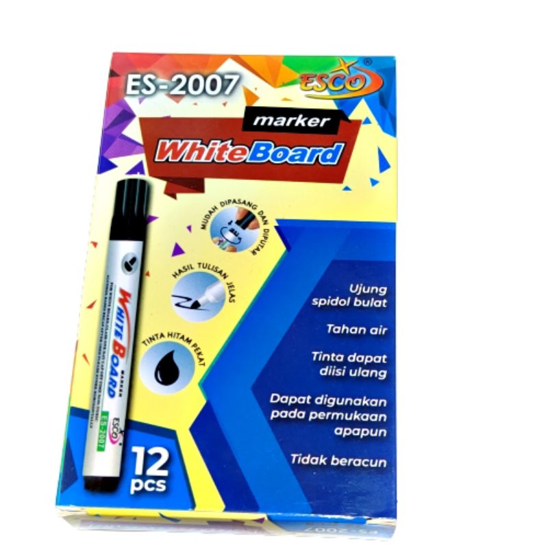 [ERA] Spidol Besar spidol papan tulis Whiteboard marker Esco 12pcs