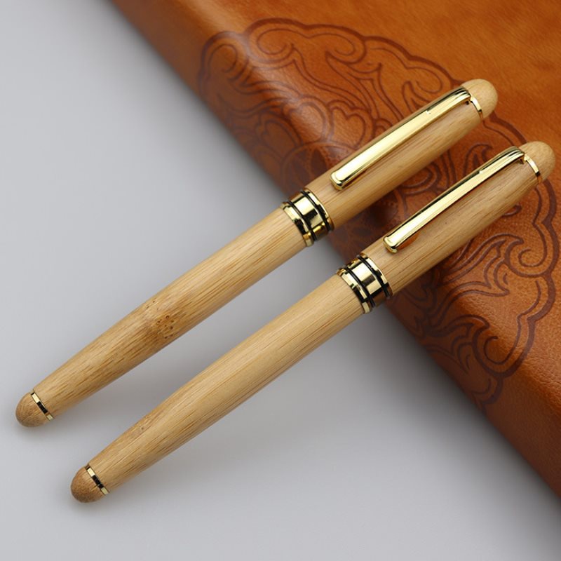 {LUCKID}Bamboo Ballpoint Pen Box Case Custom Pen Favors Father's Day Back To School Gift